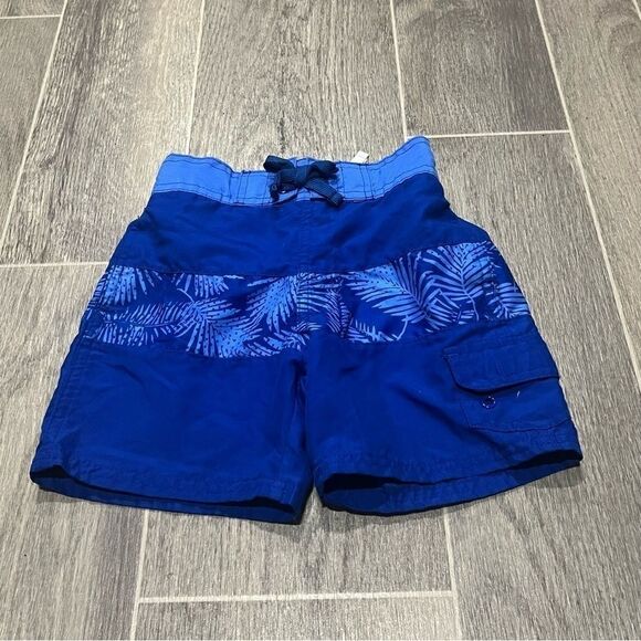 Kid's Body Glove Blue Tropical Print Swimsuit Shorts - Picture 2 of 9
